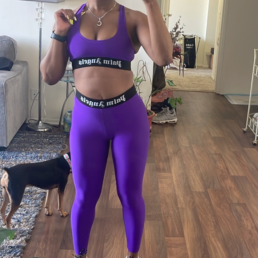Palm Angels Purple Leggings Set